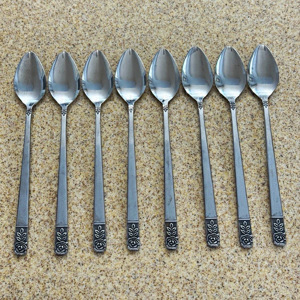 St Regis SRE1 Rose Leaves Teaspoons Set of 8 Stainless Steel 7.5 in Japan